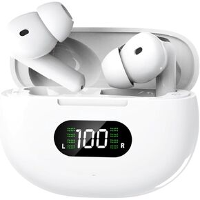 Wireless Bluetooth Earbuds with Noise Cancellation, Waterproof in-Ear Headphones, 45h Playback & LED Battery Display