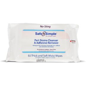 Safe n' Simple Adhesive Remover Wipes - 50 Large No-Sting Skin Prep Wipes Medical Skin Adhesive Remover - Adhesive Removing Wipes for Skin - Non-Alcohol