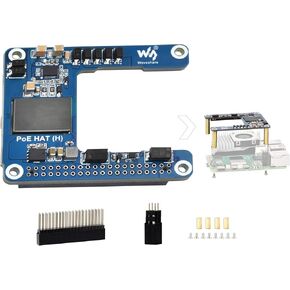 PoE HAT Compatible with Raspberry Pi 5/Compute Module 5, Power Over Ethernet HAT 5V 5A Output, 802.3af/at Network Standard, Isolated Switched-Mode Power Supply, Support Pi5 Case & Active Cooler