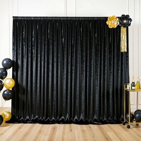 10 x 10ft Black Velvet Curtains Wrinkle Free 10 Foot Backdrop Curtains, Elegant Velvet Drapes Thick Curtain Backdrop, Black Background for Party Wedding Birthday Photography, 5ft x 10ft 2 Panels