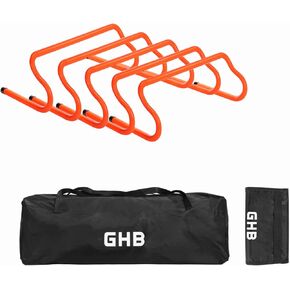 GHB 10 Pack Agility Hurdles Speed Agility Training Hurdles, Detachable Sturdy Hurdles Training Equipment Set with Carry Bag for Kids,Athletes,Soccer,Basketball in Kuwait