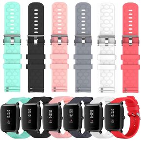 RuenTech 6-Pack Soft Silicone Bands Compatible for Donerton P22 P36/KALINCO P22 P96/Popglory p22 P96/IOWODO R50 R30 Pro/Eurans IW1 Lite/TORJALPH/Choiknbo Smart Watch Band, Quick Release Bands 20mm