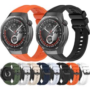 FitTurn Compatible with Huawei Watch GT5 Pro 46MM Band, Soft Silicone Adjustable Sport Strap Replacement Wristband Strap Accessories for Huawei Watch GT5 46MM