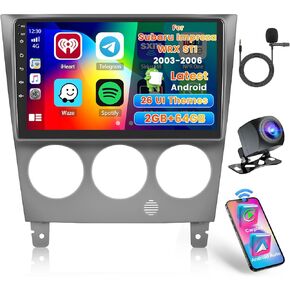 Car Radio for Subaru Impreza WRX STI 2003 2004 2005 2006: [2G+64G] 9 inch Car Stereo with Wireless Carplay Android Auto, IPS Touch Screen Upgrade Radio with EQ DSP Backup Camera