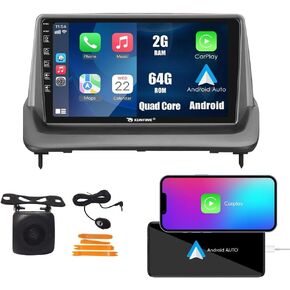 Kunfine CarPlay Android Auto Navigation Stereo GPS Radio Reverse Camera Display 9" IPS Touchscreen Headunit Tablet Pad Media Player for Volvo C40 S40 C30 C70 2006-2012, if Applicable Quad Core 2G+64G