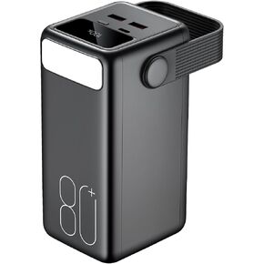 Portable Charger 80000MAH Power Bank ، 22.5W شحن سريع حزمة بطارية USB C ، 3 مخرجات ، شاشة LED وضوء LED ، بنك بطارية الهاتف الخليفي الضخمة الخارجية لـ iPhone 16/15 ، Samsung ، iPad ، إلخ