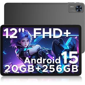DOOGEE T36(2025) Android 15 Tablet,12 inch Tablet 20GB+256GB/ 2TB Expand Octa-Core Gaming Tablets,8800mAh,FHD+ Touchscreen with sim Card Slot,WiFi 5,Dual Camera,BT5.0,Widevine L1,Black