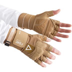 Fabric of the Universe Tactical Fingerless Logo Gloves (Black RD G-Type 021, Large)