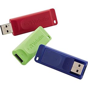 Verbatim Store 'n' Go USB Flash Drive, 98703, 8GB, Red, Green, Blue, 3PK, TAA [Non - Retail Packaged]