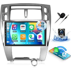 2+64GB Car Stereo Radio for Hyundai Tucson 2006-2009 with Wireless CarPlay Android Auto Android 13 Head Unit 10.1" Touch Screen Car Radio with GPS Navigation WiFi Bluetooth FM HD Backup Camera
