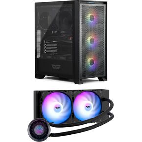 darkFlash DRX70 ATX Mid-Tower Gaming PC Case + DNA240A AIO CPU Liquid Cooler(Black)