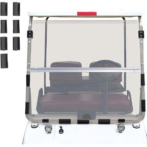 Tinted Windshield Compatible with 1982-2000.5 Club Car DS Golf Cart Smoke Style Fold Down Windscreen