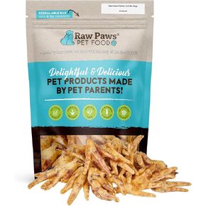 Raw Paws Dried Chicken Feet for Dogs (10 Pack) - Packed in USA - 100% Digestible, Single Ingredient - Chicken Feet Dog Treats - Natural Smoked Dehydrated Chicken Feet for Dogs - Chicken Feet Dog Chews