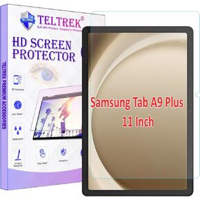 واقي شاشة 2 حزمة مصممة لـ Samsung Galaxy Tab A9 Plus (11 بوصة) واقي شاشة زجاجية من الألياف النانوية - واضحة للغاية ، قابلة للانحناء ، مرنة ، مقاومة للمطرقة ومقاومة