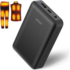 Battery Pack for Heated Vest Jacket Coat Pants and Heating Underwear, 5V2A Heated Clothing Replacement Battery Pack (Black, 5V2A USB Port 10000mAh)