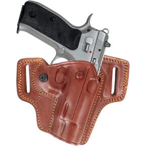 ل CZ 75 ، 75B Combat Master OWB حافظة مسدس الجلود المصنوعة يدويًا