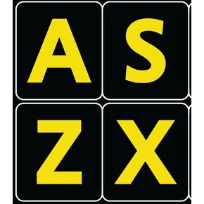 English US Large Lettering Black-Yellow Keyboard Stickers (Upper CASE)