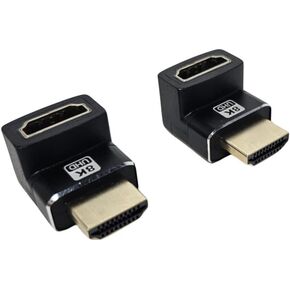 YCS basics 2 Pack HDMI Male to HDMI Female 90-Degree Angle Adapter UHD 8K