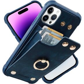 حالة محفظة متوافقة مع iPhone SE 2022/2020 ، iPhone 7/8 مع حامل البطاقة ، يدعم غطاء الهاتف المقاوم للصدمات 360 درجة من الحلق وحظر RFID لـ iPhone SE2/SE3/7/8 ، الأزرق الأخضر