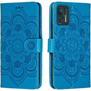 for Motorola Moto G Stylus 4G (2021) 6.8" Case Wallet with Card Holder Kickstand Magnetic Soft Leather Flip Fold Case for Moto G Stylus 4G 2021 Cover (Blue)