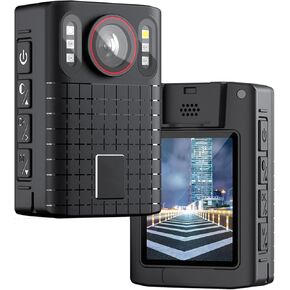 1080p HD Police Body Camera, 2.0" LCD Infrared 13Hrs Recording Body Mounted Video Camcorder with Night Vision for Hiking, Walk, Law Enforcement, and Pet Walking-128G