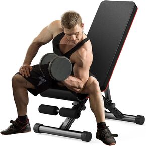 DUMOS Weight Benches for Home Gym, Ajustable Bench Press for Full Body Exercise or Strength Training, 795LBS Capacity Incline Decline Sit-up Workout Bench, 2 Sec Fast Folding