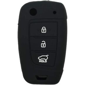 SEGADEN Silicone Cover Protector Case Holder Skin Jacket Compatible with Hyundai 3 Button Flip Remote Key Fob CV2156 Light Blue