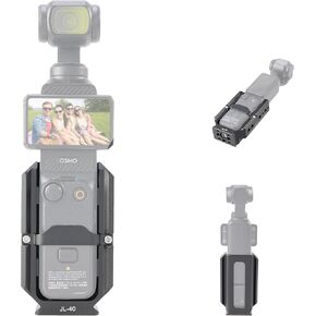 FOTGA Accessory Mount Expansion for DJI Osmo Pocket 3 Expansion Adapter, Protective Cage + 1/4"-20 Screw Lock/Side NATO Rail 1/4"-20 Holes with Location Points/Arca Swiss Base with 1/4"-20 Mounts