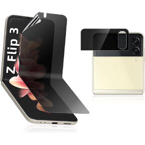 2 PCS for Samsung Galaxy Z Flip 3 5G Privacy Screen Protector, Outside and Inner Anti-Spy Soft TPU Hydrogel Film,Anti-Scratch Fold,Self-Healing, Front Glass Replacement