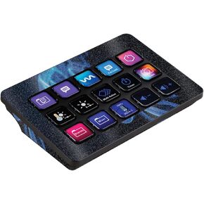 MightySkins Glossy Glitter Skin Compatible with Elgato Stream Deck MK.2 - Blue Flames | Protective, Durable High-Gloss Glitter Finish | Easy to Apply and Change Styles | Made in The USA