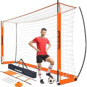 Soccer Goal for Backyard, 12x6 FT Portable Soccer Goals, Easy Setup Soccer Net with 12 Cones, Agility Ladder, and Carry Bag