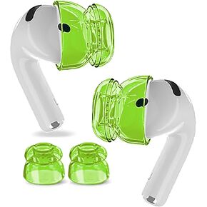 Upgrade AirPods 4/3/ 2/1 Ear Tips Covers, Silicone Anti Slip Ear Covers Accessories Compatible with AirPods 3rd 4th Generation & AirPods 2 & AirPods1 [Not Fit in Charging Case] Clear