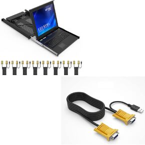 MT-VIKI 8 Port VGA KVM Switch + 10ft VGA KVM Cable, Electronic Switch, Black