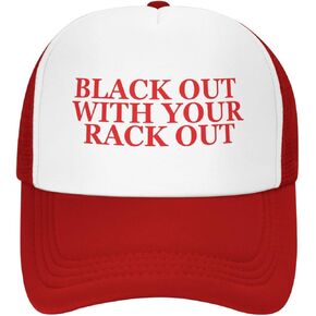 Black Out with Your Rack Out Hat Unisex Adult Trucker Hats Adjustable Cap for Adults Classic Fishing Caps