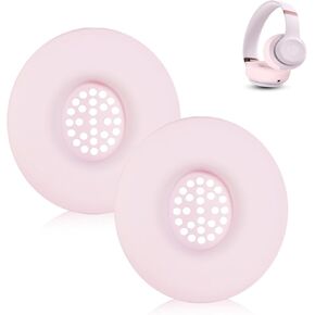 Aiivioll Solo4 Silicone Ear Pads Cover for Beats Solo 4, Washable Sweat Earpad Covers for Solo4 Wireless On-Ear Headphones Accessories Protective Pads Cover, Anti-Scratch Ear Cushions Cover (Pink)