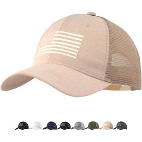 Heathered American Flag Hat Trucker Cap – Regular/XXL Big Head Men Women Mesh-Back Baseball Hat Snapback