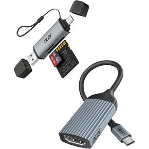 acer USB C to HDMI Adapter 4K@60Hz Bundle with SD Card Reader