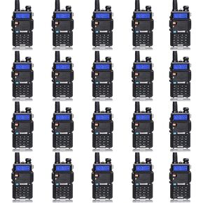 Baofeng UV-5R Dual Band Two Way Radio Handheld Ham Radio Long Range Walkie Talkies Pack of 20 for Hiking Camping Hunting Skiing Trip(Black)