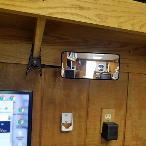 Ampper Clip On Security Mirror, Convex Cubicle Mirror for Personal Safety and Security Desk Rear View Monitors or Anywhere (6.69" x 2.95", Rectangle) in Kuwait