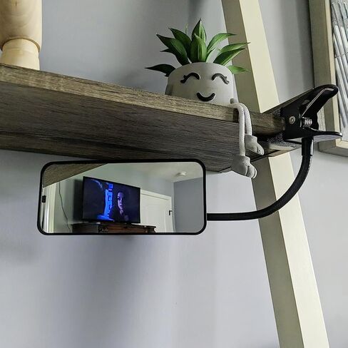 Ampper Clip On Security Mirror, Convex Cubicle Mirror for Personal Safety and Security Desk Rear View Monitors or Anywhere (6.69" x 2.95", Rectangle) in Kuwait