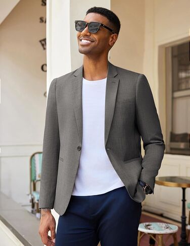 Men's Linen Casual Blazer Sport Coats Dress One Button Formal Classic Suit Jacket Business Blazer Wedding Party Jacket in Saudi Arabia