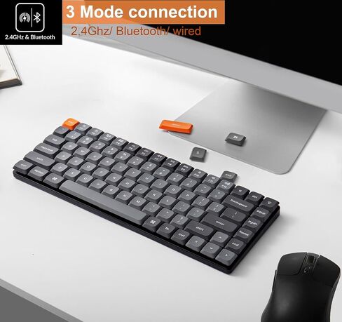 Keychron K3 Max QMK/VIA Custom Ultra-Slim Wireless Mechanical Keyboard, 2.4 GHz/Bluetooth/Wired 3-Mode 75% Layout Programmable RGB Backlit Red Switch, Aluminum Frame Gaming Keyboard for Mac Windows in Saudi Arabia