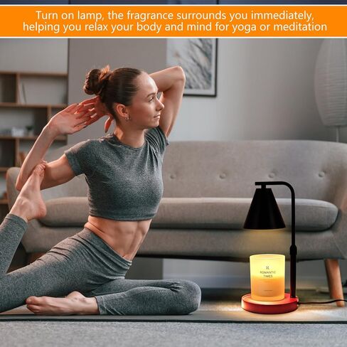 مصباح تدفئة الشموع من LemonBest - سخان مصباح شمعة مع مؤقت وخافت، سخان مصباح شمعة كهربائي لشموع الجرة وهدايا الترحيب بالمنزل الجديد وهدايا عيد ميلاد للنساء (ذهبي فاتح) in Kuwait