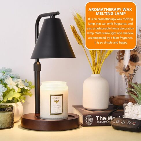 مصباح تدفئة الشموع من LemonBest - سخان مصباح شمعة مع مؤقت وخافت، سخان مصباح شمعة كهربائي لشموع الجرة وهدايا الترحيب بالمنزل الجديد وهدايا عيد ميلاد للنساء (ذهبي فاتح) in Kuwait