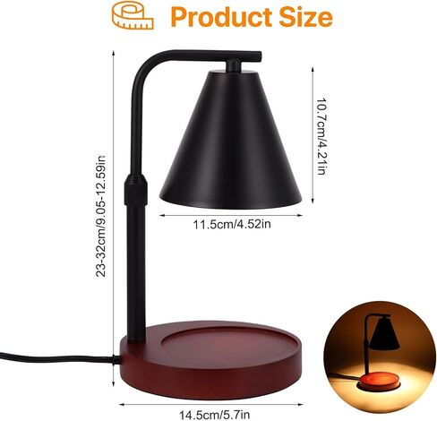 مصباح تدفئة الشموع من LemonBest - سخان مصباح شمعة مع مؤقت وخافت، سخان مصباح شمعة كهربائي لشموع الجرة وهدايا الترحيب بالمنزل الجديد وهدايا عيد ميلاد للنساء (ذهبي فاتح) in Kuwait