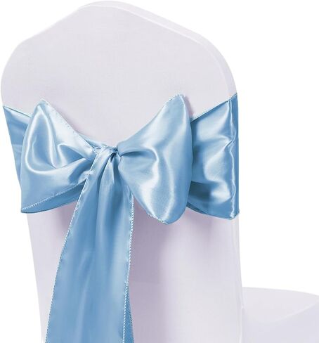 Pack of 50 Wedding Satin Chair Sashes Blush Pink Bows 7x108inch Ribbon Fabric Bands for Banquet Party Hotel Restaurant Ceremony Event Chairs Knots Ties Decorations - Blush Pink, 50PCS in Kuwait