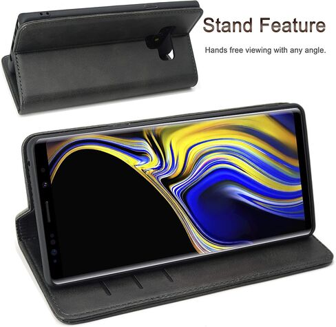 Phone Case for Galaxy Note 9, Samsung Note 9 Flip Case Wallet Case with Card Holder, Business Style Protective Phone Case [Strong Magnetic No Buckle] Compatible Samsung Galaxy Note 9 Brown in Saudi Arabia