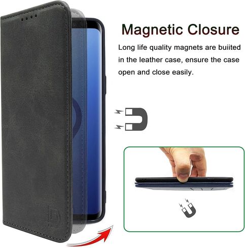 Phone Case for Galaxy Note 9, Samsung Note 9 Flip Case Wallet Case with Card Holder, Business Style Protective Phone Case [Strong Magnetic No Buckle] Compatible Samsung Galaxy Note 9 Brown in Saudi Arabia