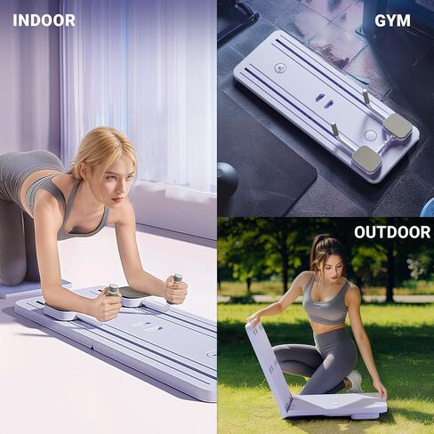Pilates Board - 2024 Pilates Reformer Set, Multi-Purpose Foldable Pilates Reformer Board for Home, 5in1 Pilates Sliding Board in Kuwait
