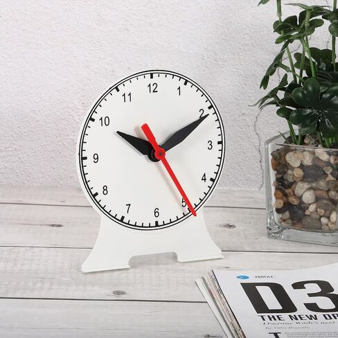 PATIKIL 5.5" x 4.7" Teaching Clock, Learn Clock Learning Tell Time Analog Clock Demonstration Clock 12 Hour 3 Pointers Geared Movement for Classroom Teacher, White in Saudi Arabia